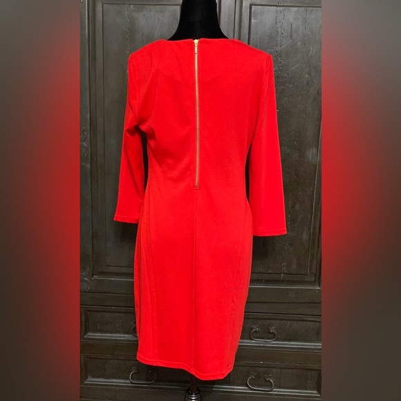 Spence Red midi longsleeves dress. Size medium - Picture 2 of 12